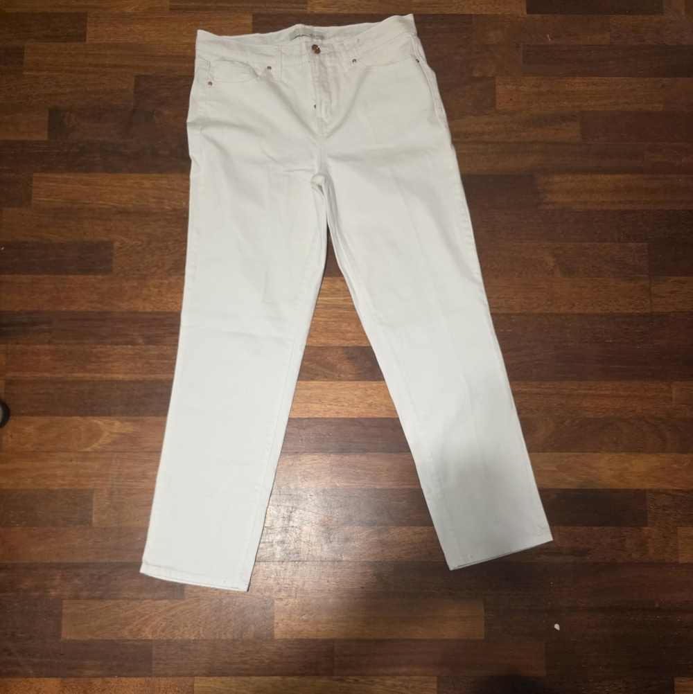 Ella Moss White Straight-Leg Pants